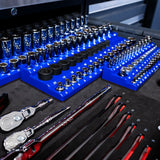3-Row Magnetic Socket Holder Organizes 75+ 1/4",3/8",1/2" Drive Sockets