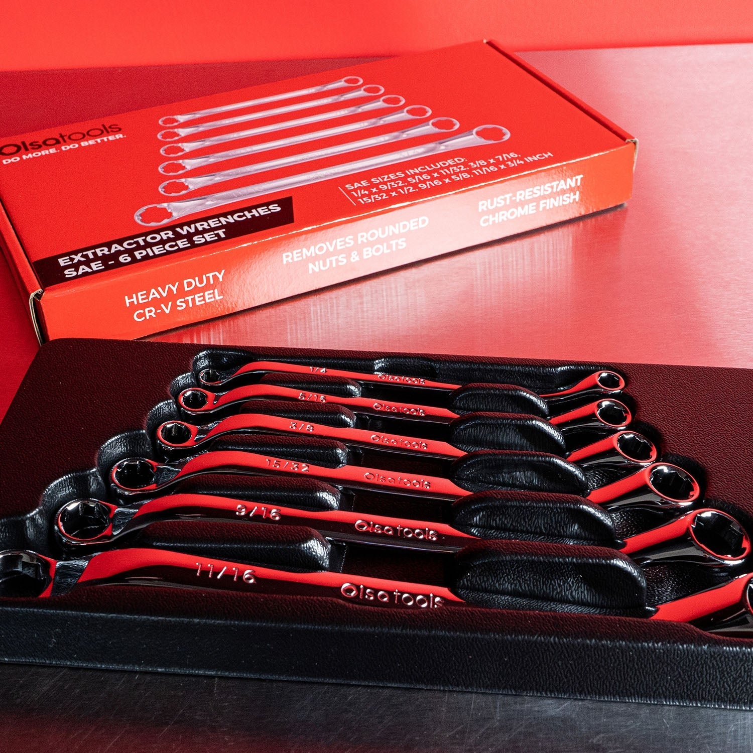 7-Piece Offset Bolt Extractor Wrench Set - Metric Sizes