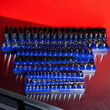 3-Row Magnetic Socket Holder Organizes 75+ 1/4",3/8",1/2" Drive Sockets