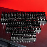 3-Row Magnetic Socket Holder Organizes 75+ 1/4",3/8",1/2" Drive Sockets