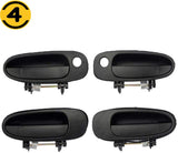 JADODE 4pcs Front/Rear Left and Right Exterior Door Handle Fits for Geo Prizm,Toyota Corolla Driver + Passenger Side Outer Door Handles-Plastic Black