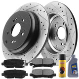 JADODE Rear Drilled Slotted Brake Rotors + Ceramic Pads For 2009 2010 2011 Honda Pilot