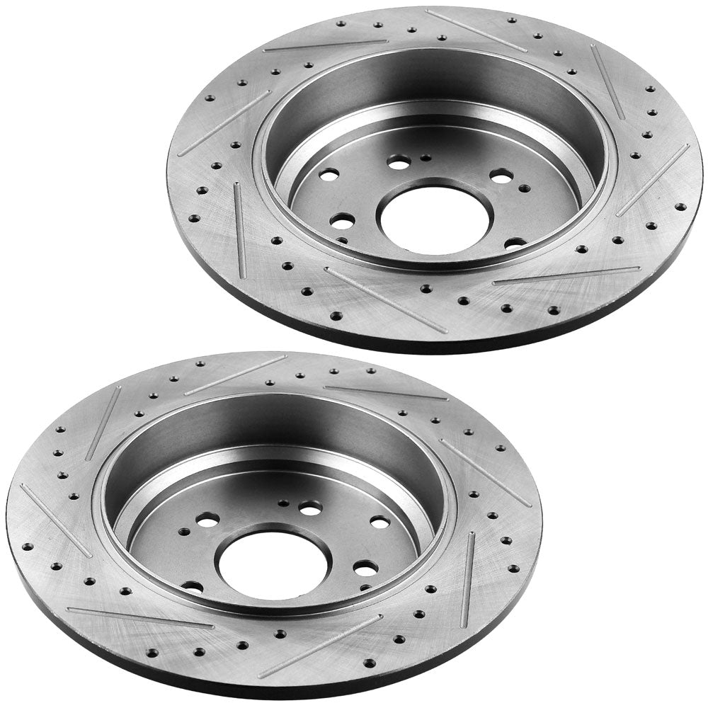JADODE Rear Drilled Slotted Brake Rotors + Ceramic Pads For 2009 2010 2011 Honda Pilot
