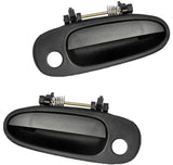 JADODE 4pcs Front/Rear Left and Right Exterior Door Handle Fits for Geo Prizm,Toyota Corolla Driver + Passenger Side Outer Door Handles-Plastic Black