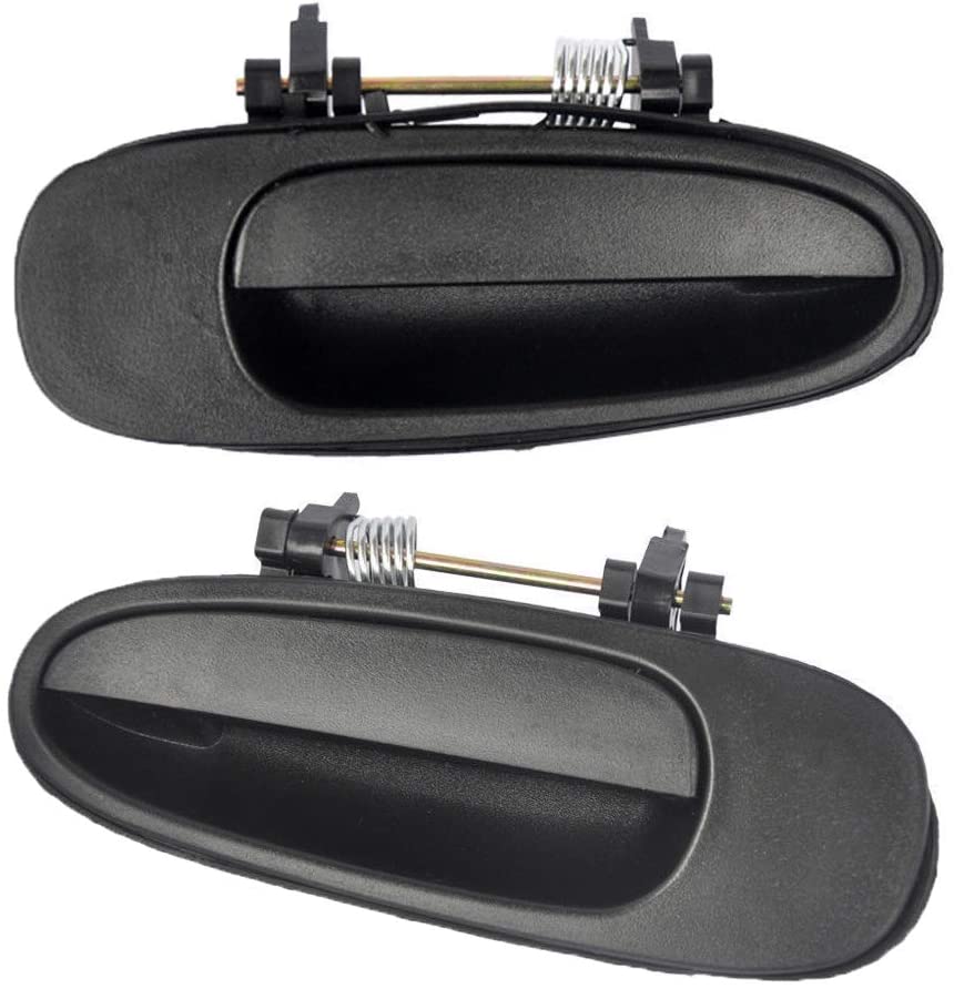 JADODE 4pcs Front/Rear Left and Right Exterior Door Handle Fits for Geo Prizm,Toyota Corolla Driver + Passenger Side Outer Door Handles-Plastic Black
