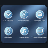 Tesla Wireless CarPlay Android Auto Adapter Box 2.4G + 5G Wifi For Model 3 & Y & S & X