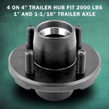 4 on 4 Trailer Hub Kit for 2000 lbs Axle,4 on 4" Bolt Idler Hub ONLY for 2000lbs trailer Axle