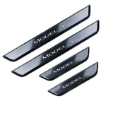 LED Illuminated Welcome Pedal Door Sill Protector(4 Pieces) For Model 3/ Y