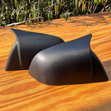 Real Carbon Fiber Rearview Mirror Cover Overlay For Model 3 & Y Highland Ox Horn Style