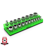 Magnetic Socket Organizer 2Row Holder for 1/4" 3/8" 1/2" Drive Sockets