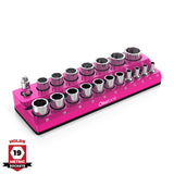 Magnetic Socket Organizer 2Row Holder for 1/4" 3/8" 1/2" Drive Sockets