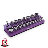 Magnetic Socket Organizer 2Row Holder for 1/4" 3/8" 1/2" Drive Sockets