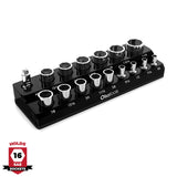 Magnetic Socket Organizer 2Row Holder for 1/4" 3/8" 1/2" Drive Sockets