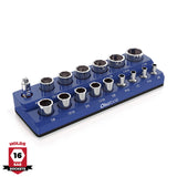 Magnetic Socket Organizer 2Row Holder for 1/4" 3/8" 1/2" Drive Sockets