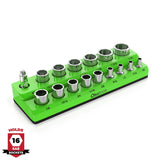 Magnetic Socket Organizer 2Row Holder for 1/4" 3/8" 1/2" Drive Sockets