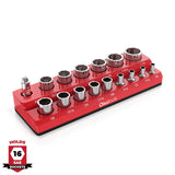 Magnetic Socket Organizer 2Row Holder for 1/4" 3/8" 1/2" Drive Sockets