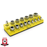 Magnetic Socket Organizer 2Row Holder for 1/4" 3/8" 1/2" Drive Sockets