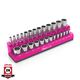 Magnetic Socket Organizer 2Row Holder for 1/4" 3/8" 1/2" Drive Sockets