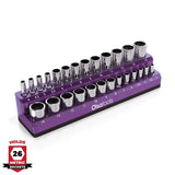 Magnetic Socket Organizer 2Row Holder for 1/4" 3/8" 1/2" Drive Sockets