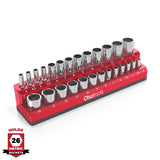 Magnetic Socket Organizer 2Row Holder for 1/4" 3/8" 1/2" Drive Sockets