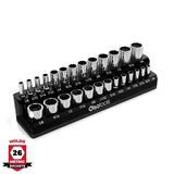 Magnetic Socket Organizer 2Row Holder for 1/4" 3/8" 1/2" Drive Sockets
