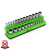 Magnetic Socket Organizer 2Row Holder for 1/4" 3/8" 1/2" Drive Sockets