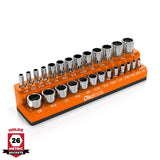Magnetic Socket Organizer 2Row Holder for 1/4" 3/8" 1/2" Drive Sockets