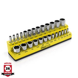 Magnetic Socket Organizer 2Row Holder for 1/4" 3/8" 1/2" Drive Sockets