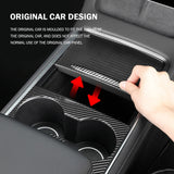 Real Carbon Fiber Center Console Cover + Door Handles For Model 3 & Y