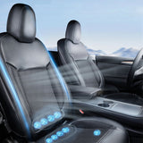 Tesla Model 3/Y Summer Combo: Electrostatic Sunshade + Cool Ventilated Seat Covers – Beat the Heat!