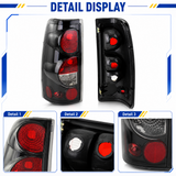 1999–2006 Chevy Silverado clear-lens black-housing tail light pair – product detail 5