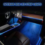 Interior Ambient RGB LED Strip Lights With App Controller For Model 3/ Y