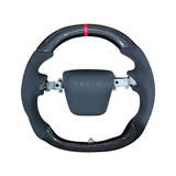 Customized Sport Round Heated Real Carbon Fiber Steering Wheel For Model 3/ Y