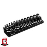 Magnetic Socket Organizer 2Row Holder for 1/4" 3/8" 1/2" Drive Sockets