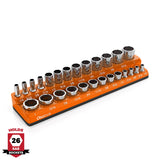 Magnetic Socket Organizer 2Row Holder for 1/4" 3/8" 1/2" Drive Sockets