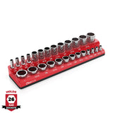 Magnetic Socket Organizer 2Row Holder for 1/4" 3/8" 1/2" Drive Sockets