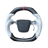 Customized Sport Round Heated Real Carbon Fiber Steering Wheel For Model 3/ Y