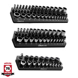 Magnetic Socket Organizer 2Row Holder for 1/4" 3/8" 1/2" Drive Sockets