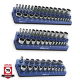 Magnetic Socket Organizer 2Row Holder for 1/4" 3/8" 1/2" Drive Sockets