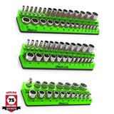 Magnetic Socket Organizer 2Row Holder for 1/4" 3/8" 1/2" Drive Sockets