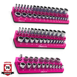 Magnetic Socket Organizer 2Row Holder for 1/4" 3/8" 1/2" Drive Sockets
