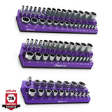 Magnetic Socket Organizer 2Row Holder for 1/4" 3/8" 1/2" Drive Sockets
