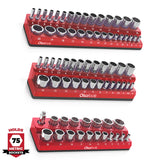 Magnetic Socket Organizer 2Row Holder for 1/4" 3/8" 1/2" Drive Sockets
