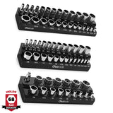 Magnetic Socket Organizer 2Row Holder for 1/4" 3/8" 1/2" Drive Sockets