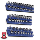 Magnetic Socket Organizer 2Row Holder for 1/4" 3/8" 1/2" Drive Sockets