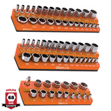 Magnetic Socket Organizer 2Row Holder for 1/4" 3/8" 1/2" Drive Sockets