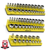 Magnetic Socket Organizer 2Row Holder for 1/4" 3/8" 1/2" Drive Sockets
