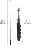 Telescoping magnetic pickup tool, 31-inch extendable with comfortable grip for easy use in tight spaces.