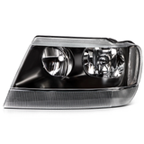 Jeep Grand Cherokee 99-04 Headlamp Black Housing Headlight Assembly Pair