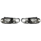 Housing Pair Headlights Assembly Fit for Chevy Camaro 1998-2002 Black  Left Right